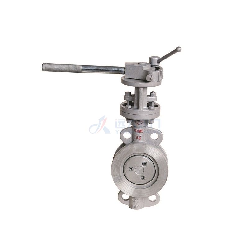 Cast steel manual tricentonal hard seal to pinch butterfly valve - Yuanda valve