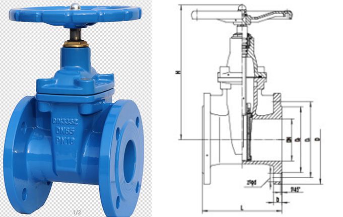 DIN Cast Iron Resilient Sested Non Rising-Stem Gate Valve