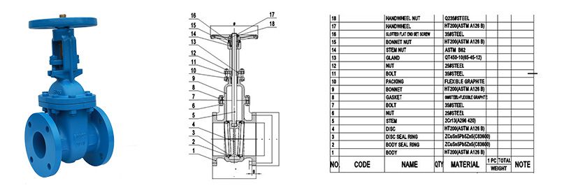 ANSI Cast Iron Rising Stem Gate Valve